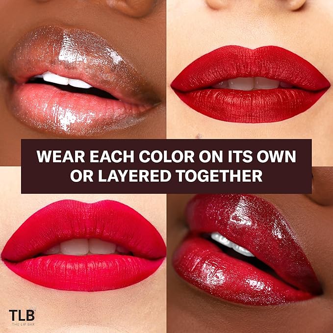 The Lip Bar - Perfect Pout Mini Lip Trio Gift Set (3 Products) - Nonstop Liquid Matte Lipstick & Non-Sticky Lip Gloss - Travel Size - Gift Box - Vegan, Gluten Free, Cruelty Free - Makeup & Cosmetics-BrightBean Baby