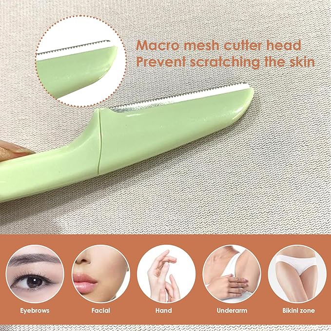 Eyebrow Razor - Premium Facial Hair Remover for Women, Smooth Dermaplaning Tool, Gentle & Safe, Stainless Steel, Compact Design for Travel & Daily Use (3-Pack)