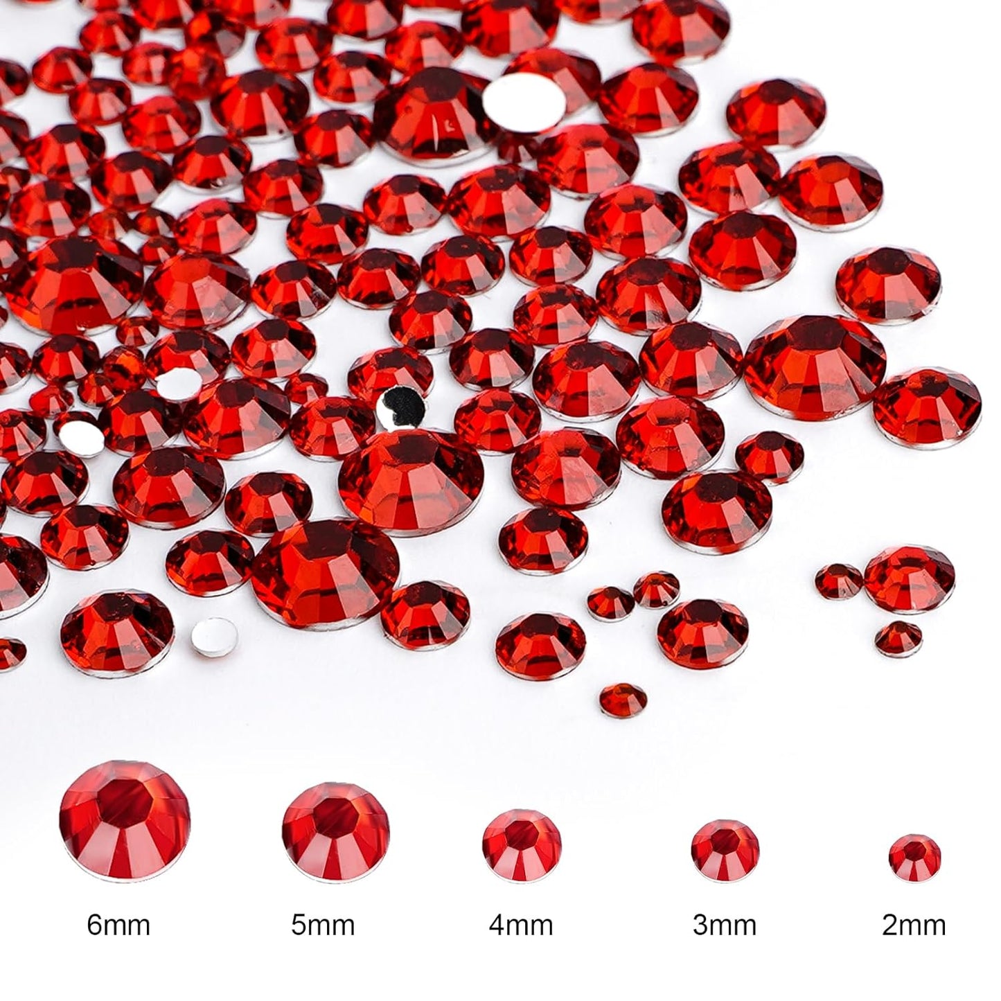 Canvalite 25000PCS Resin Jelly Rhinestones for Crafting,Red Flatback Gems, Bedazzling Crystal with 5Pcs 2.5g B7000 Jewelry Glue and Tweezers and Dotting Pen for DIY Crafts Clothing Shoes Nail Art-BrightBean Baby