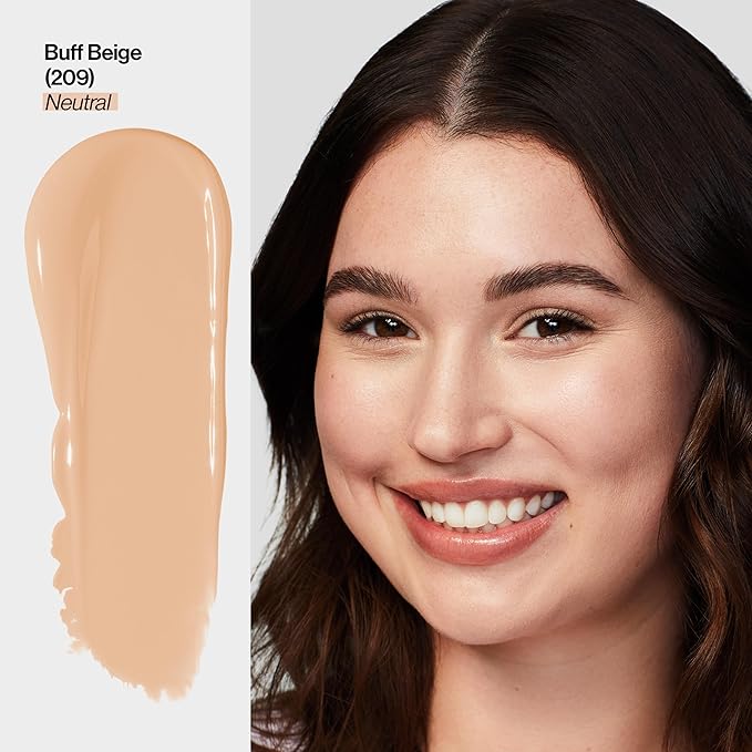 Revlon Illuminance Tinted Serum, Triple Hyaluronic Acid, Evens Out Skin Tone Over Time and Hydrates All Day, SPF 15, 209 Buff Beige, 0.94 fl oz.-BrightBean Baby