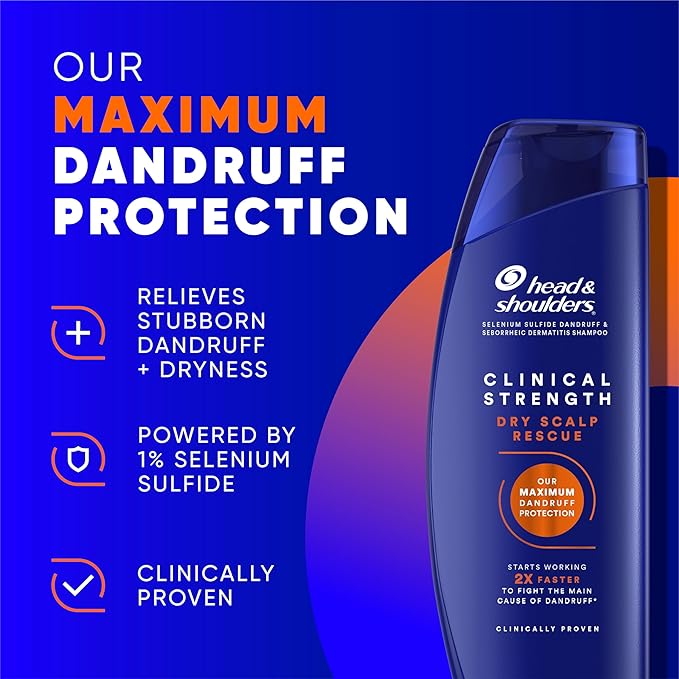 Head & Shoulders Clinical Dandruff Defense + Dry Scalp Rescue Shampoo 13.5 oz Twin Pack-BrightBean Baby