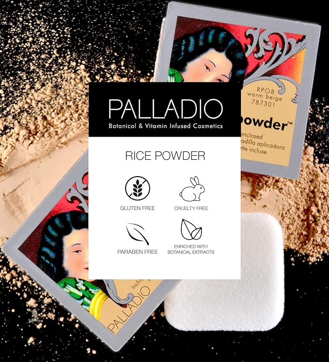Palladio, Pressed Rice Powder, Natural, 0.26 Ounce-BrightBean Baby