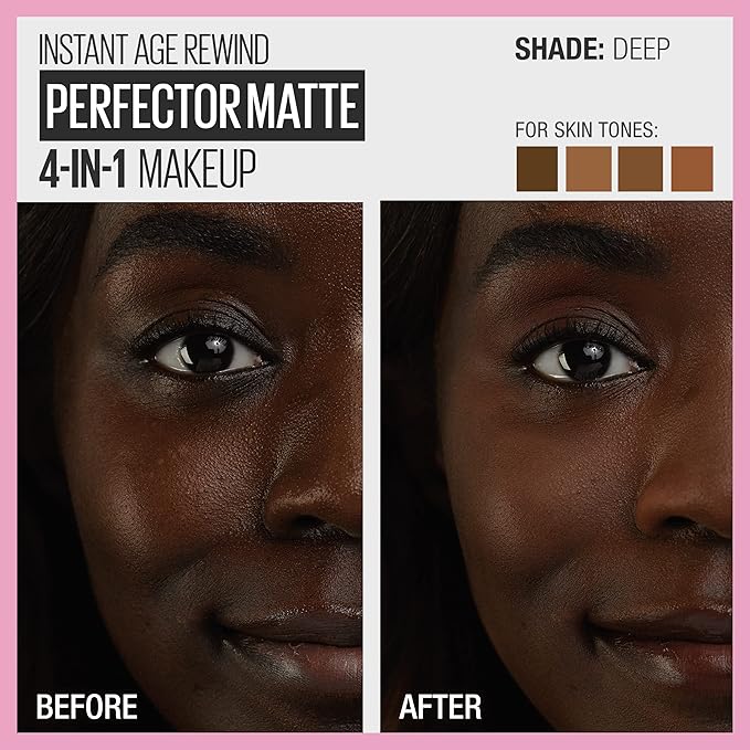 Maybelline Instant Age Rewind Instant Perfector 4-In-1 Matte Makeup, 05 Deep, 1 Count-BrightBean Baby