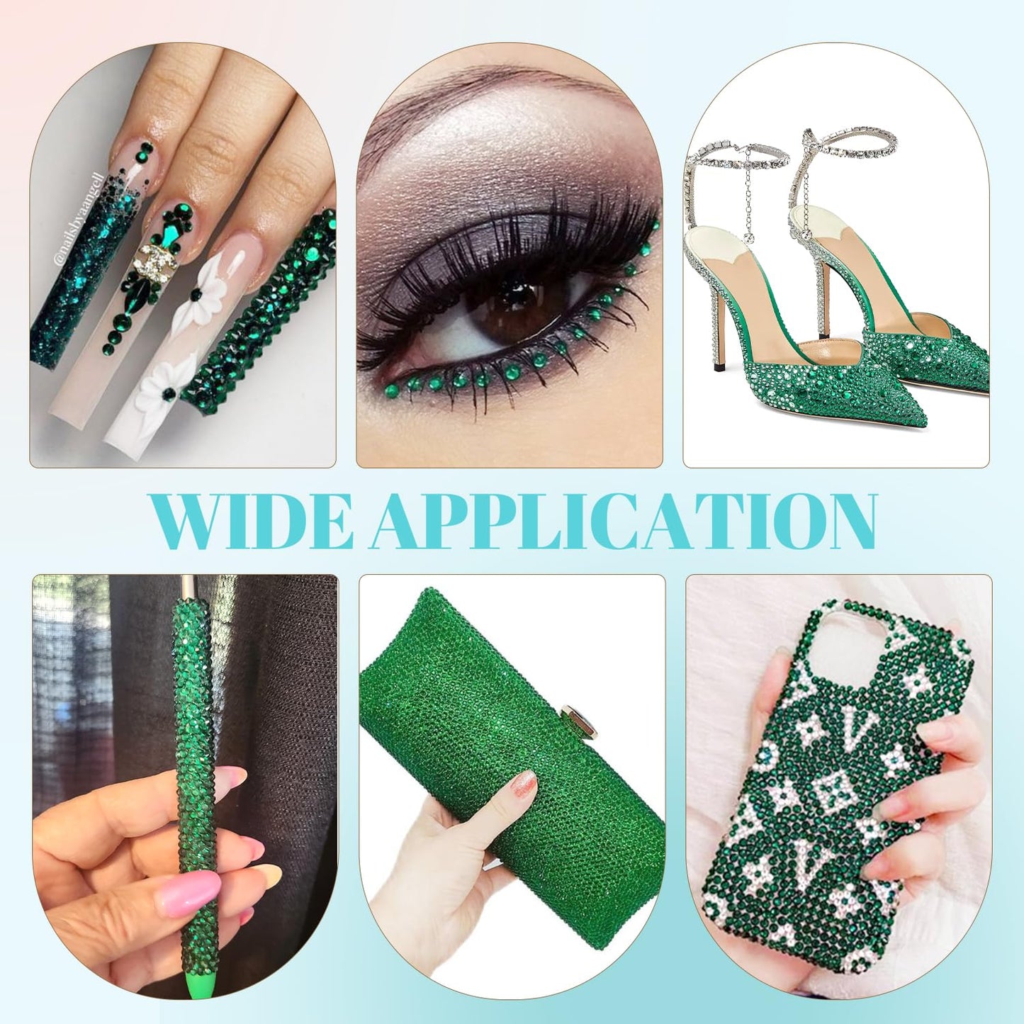 6100Pcs Resin Rhinestones for Crafting with 2Pcs 10ml B7000 Jewelry Glue, 1 Box Flatback Crystals Diamond (Emerald Green) for Bedazzling Crafts DIY Nail Art Non Hotfix Gems for Clothing Shoes-BrightBean Baby