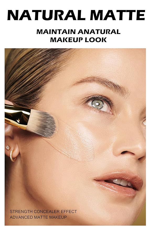 Full Cover Soft Focus Liquid Concealer, 24H Longwearing Waterproof Smooth Matte Flawless Finish Concealer Foundation Corrector for Eye Dark Circles Spots Face Concealer Matte Makeup Base,06-BrightBean Baby