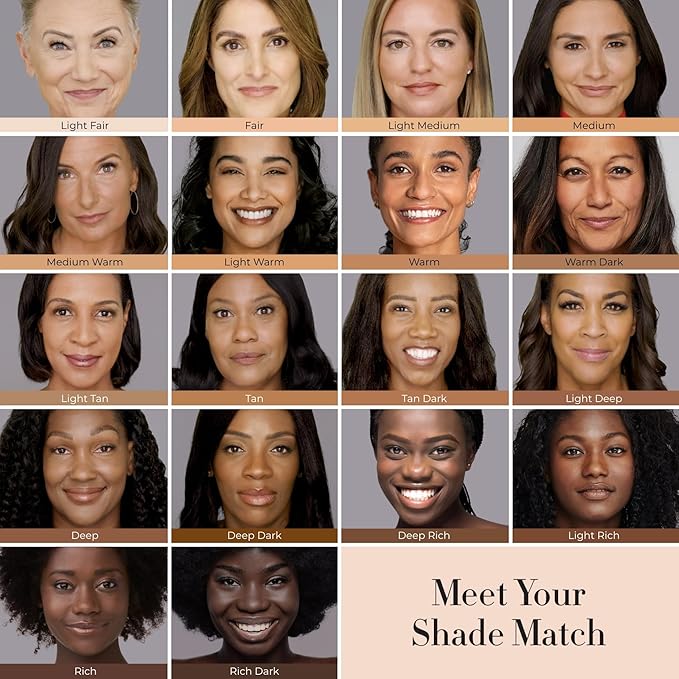 LUMINESS Silk Airbrush Spray Foundation & Buffing Brush Kit – Full Coverage Foundation & Dual-Sided Buffing Brush - Buildable Coverage, Anti-Aging Formula Hydrates & Moisturizes (Shade - Rich Dark)-BrightBean Baby