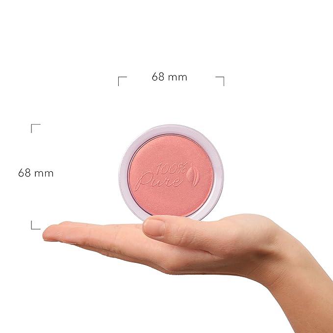 100% PURE Powder Blush (Fruit Pigmented), Mimosa, Soft Shimmery Finish, Nourishes Skin w/Rosehip Oil, Cocoa Butter, Natural Makeup (Light Coral) - 1.81 oz-BrightBean Baby