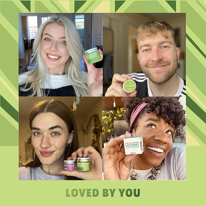 Handmade Heroes Matcha Latte Lip Scrub 1oz | 100% Natural Vegan Skin Care | Deep Conditioning Lip Scrub for Dry Lips with Jojoba Oil Avocado Oil | Natural Lightening Lip Exfoliator & Lip Plumper-BrightBean Baby