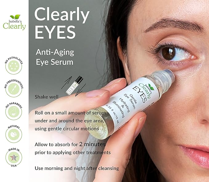 EYES, Natural Anti Aging Eye Serum | Hydrating and Firming Instant Treatment for Tired Puffy Eyes, Dark Circles, Swollen Eyelid, Eye Bags with Cucumber and Avocado | Made in USA-BrightBean Baby