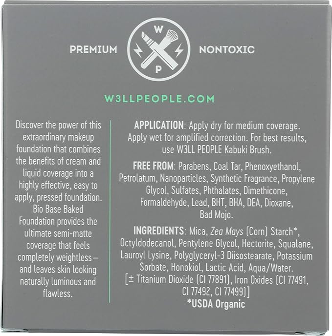 Well People Bio Powder Foundation, Lightweight & Hydrating Foundation For Perfecting & Smoothing Skin, Semi-Matte Finish, Vegan & Cruelty-free, 6N-BrightBean Baby