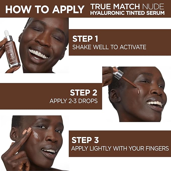 L'Oreal Paris True Match Nude Hyaluronic Tinted Serum Foundation with 1% Hyaluronic acid, Very Light 0.5-2, 1 fl. oz.-BrightBean Baby