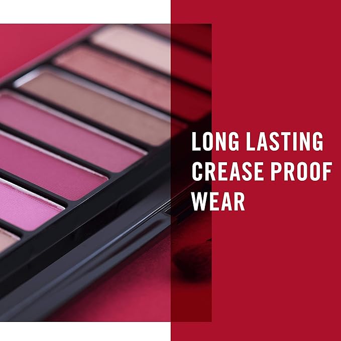 Rimmel London Magnif'Eyes Eyeshadow Palette, 12 Shades, Blendable Formula, Versatile, 007, Crimson, 0.5oz