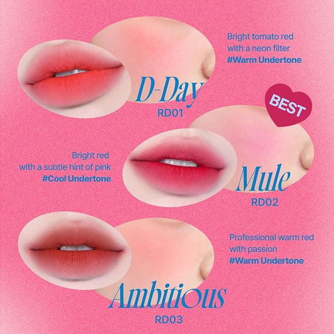 Lip&Cheek Blurry Pudding Pot | Reddish Moment - D-Day | Makeup Blush, Buildable Lightweight, Multi-Use Soft Matte Finish | 5g-BrightBean Baby