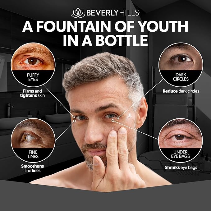 Beverly Hills Mens Instant Facelift and Eye Serum Treatment for Dark Circles, Puffy Eyes, and Wrinkles-BrightBean Baby