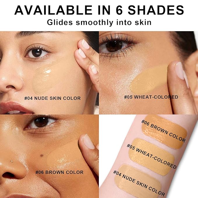 Mushroom Head Air Cushion CC Cream BB Cream Even Skin Tone Liquid Foundation, Concealer Lasting Makeup Base Primer (#06 Brown)-BrightBean Baby