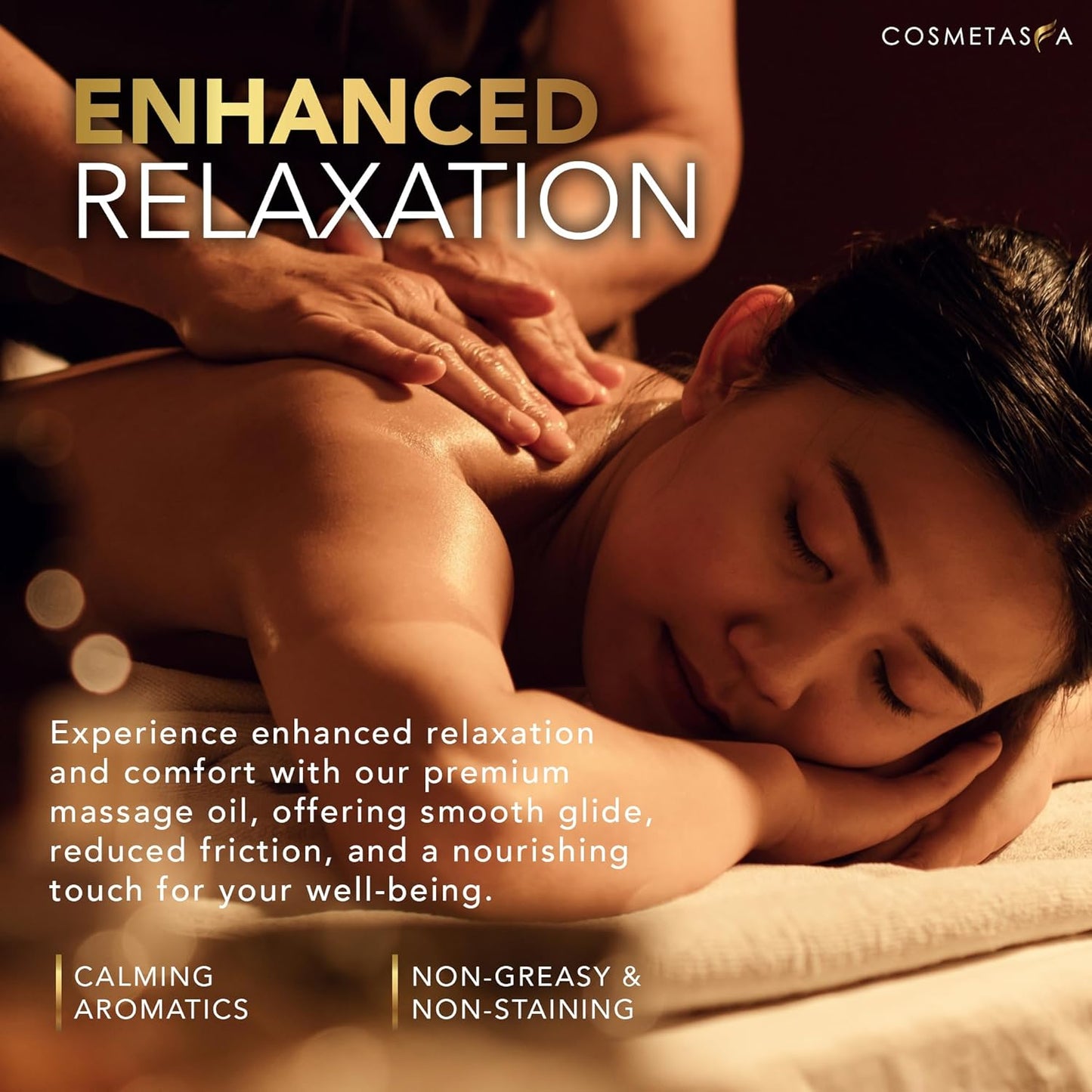 Cosmetasa Lavender Massage Oil for Massage Therapy - All Natural, Cruelty-Free & Spa Quality Skin Therapy Oil, Calming & Soothing Care - Lavender, Geranium & Grapeseed Oil (16.9 oz)-BrightBean Baby