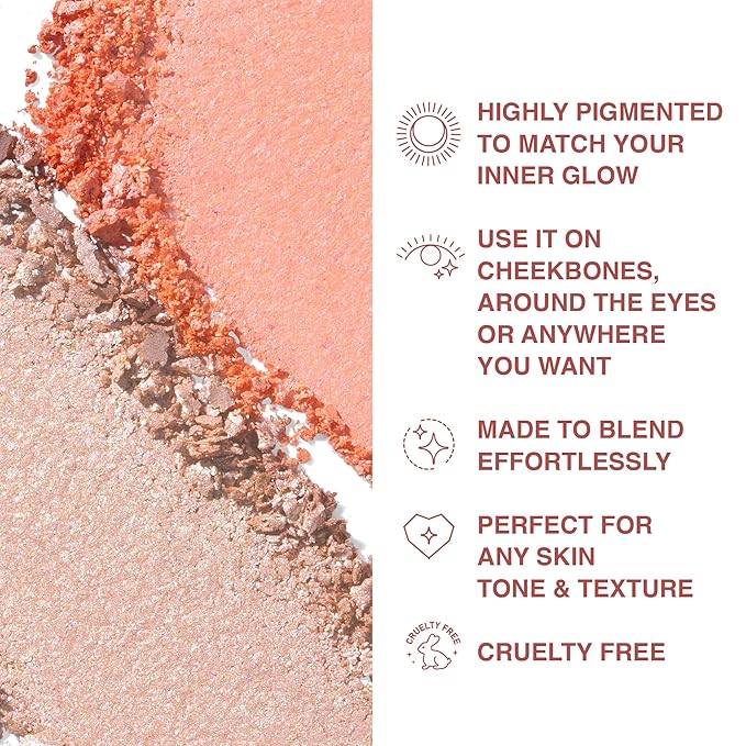Highlighter Makeup Powder Divine V - Highlighter Powder for Radiant Glow - Face Highlighter for All Skin Tones - Easy-to-Apply Powder Highlighter, 0.53 Oz-BrightBean Baby