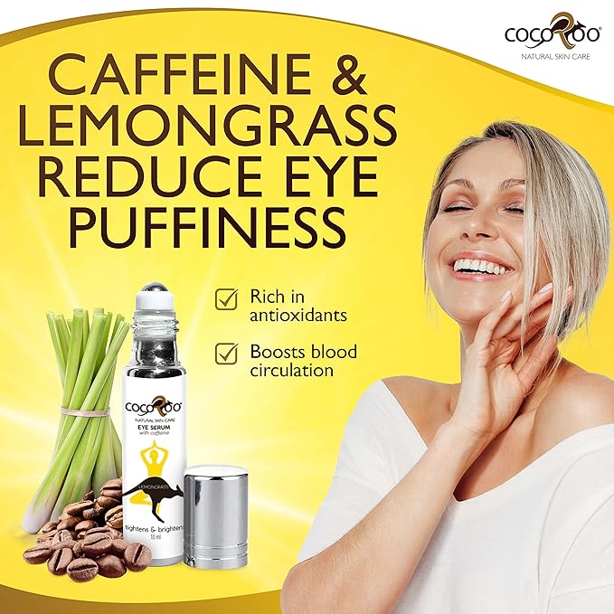 Caffeinated Eye Serum, Nutrient-Dense, 100% Pure, Natural & Vegan (Lemongrass)-BrightBean Baby