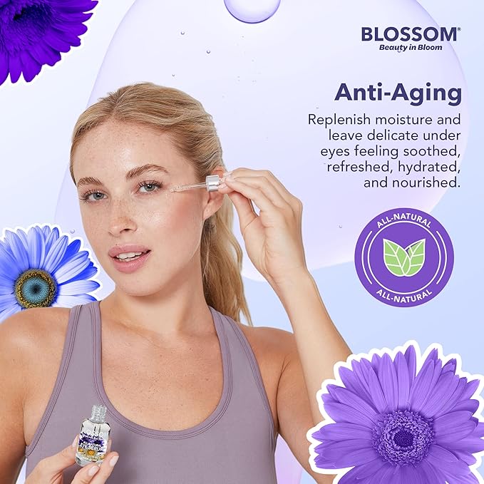 Blossom All Natural Organic Cruelty Free Moisturizing Eye Serum with Essential Oils, Infused with Real Flowers, Made in USA, 0.5 fl. oz., Fall Medley-BrightBean Baby