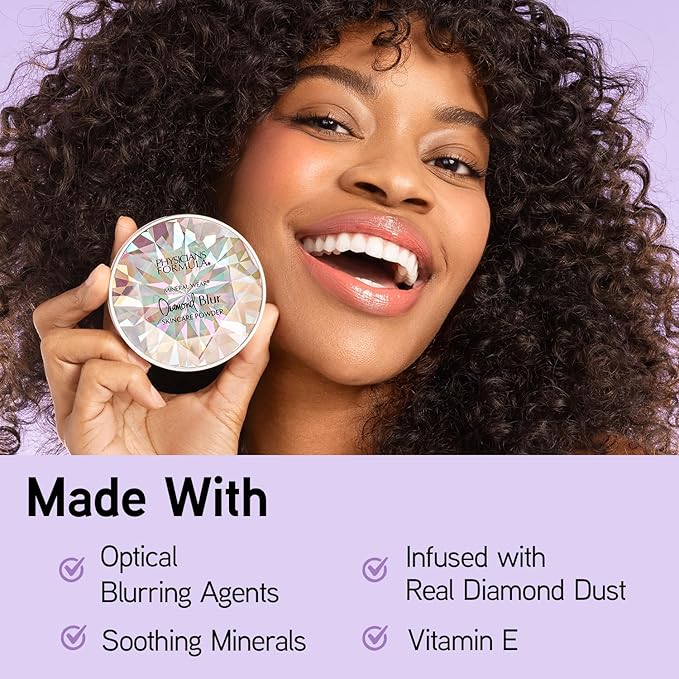 Physicians Formula Mineral Wear®Diamond Blur Skincare Cushion Powder, Blurring & Pore Diffusing Long Lasting Matte Finish Face Powder, Talc-Free- Translucent-BrightBean Baby