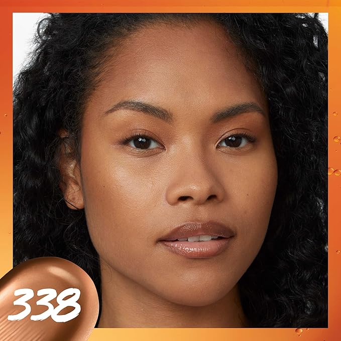 Maybelline Super Stay Up to 24HR Skin Tint, Radiant Light-to-Medium Coverage Foundation, Makeup Infused With Vitamin C, 338, 1 Count-BrightBean Baby
