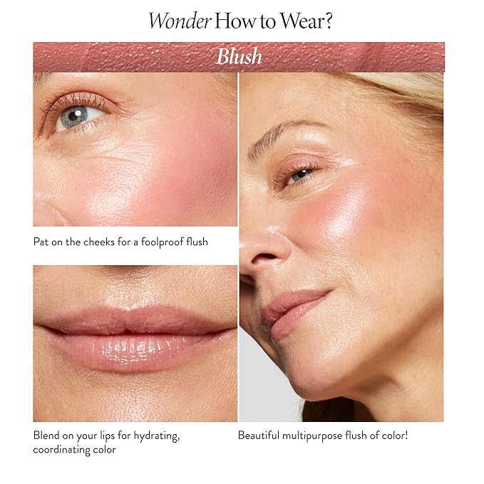 LAURA GELLER NEW YORK The Wonder Balm Complexion Enhancer - Hydrating Weightless Subtle Hint of Color + Glow for Mature Skin - Vegan Squalane - Apply to Cheeks & Lips (03 Rosy Refresh)-BrightBean Baby