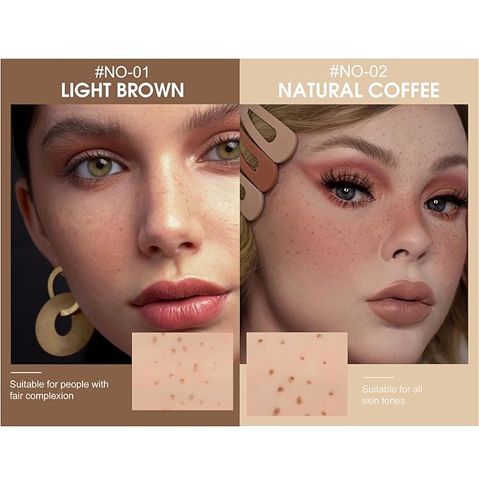 Freckle Pen Waterproof 2 Colors,Natural Lifelike Faux Face Freckle Makeup Pen,Magic Freckle Color,Waterproof Longlasting Soft Small Sopt Pen,For Natural Effortless Sunkissed Skin Makeup(2packs)-BrightBean Baby