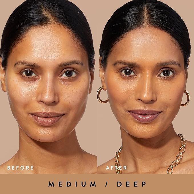 LAURA GELLER NEW YORK Quench-n-Tint Hydrating Foundation - Medium/Deep - Sheer to Light Buildable Coverage - Natural Glow Finish - Lightweight Formula with Hyaluronic Acid-BrightBean Baby