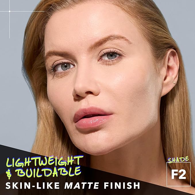 COVER FX Power Play Foundation - Shade F2 - Buildable Full Coverage - Waterproof Sweat-Proof Transfer-Proof - Natural Matte Finish - All Skin Types-BrightBean Baby