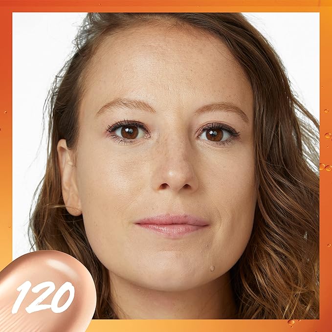 Maybelline Super Stay Up to 24HR Skin Tint, Radiant Light-to-Medium Coverage Foundation, Makeup Infused With Vitamin C, 120, 1 Count-BrightBean Baby