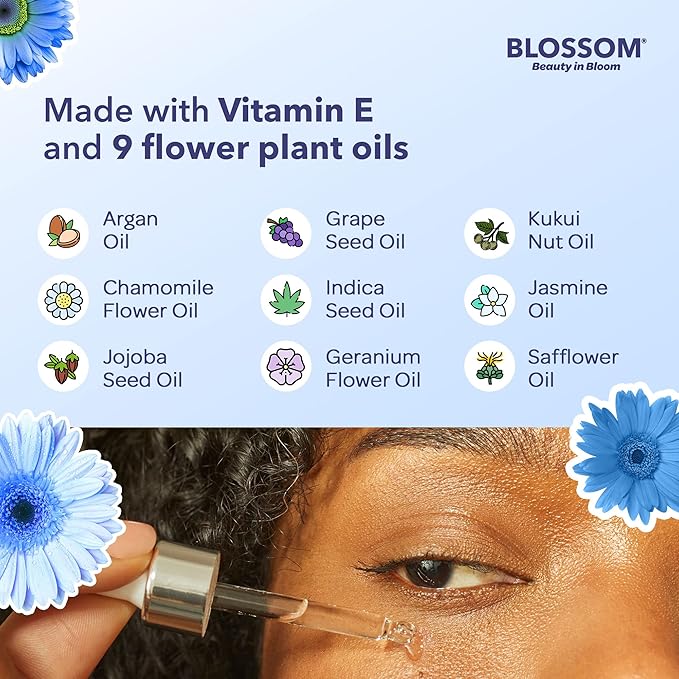 Blossom All Natural Organic Cruelty Free Moisturizing Eye Serum with Essential Oils, Infused with Real Flowers, Made in USA, 0.5 fl. oz./15ml, Winter Wonderland-BrightBean Baby