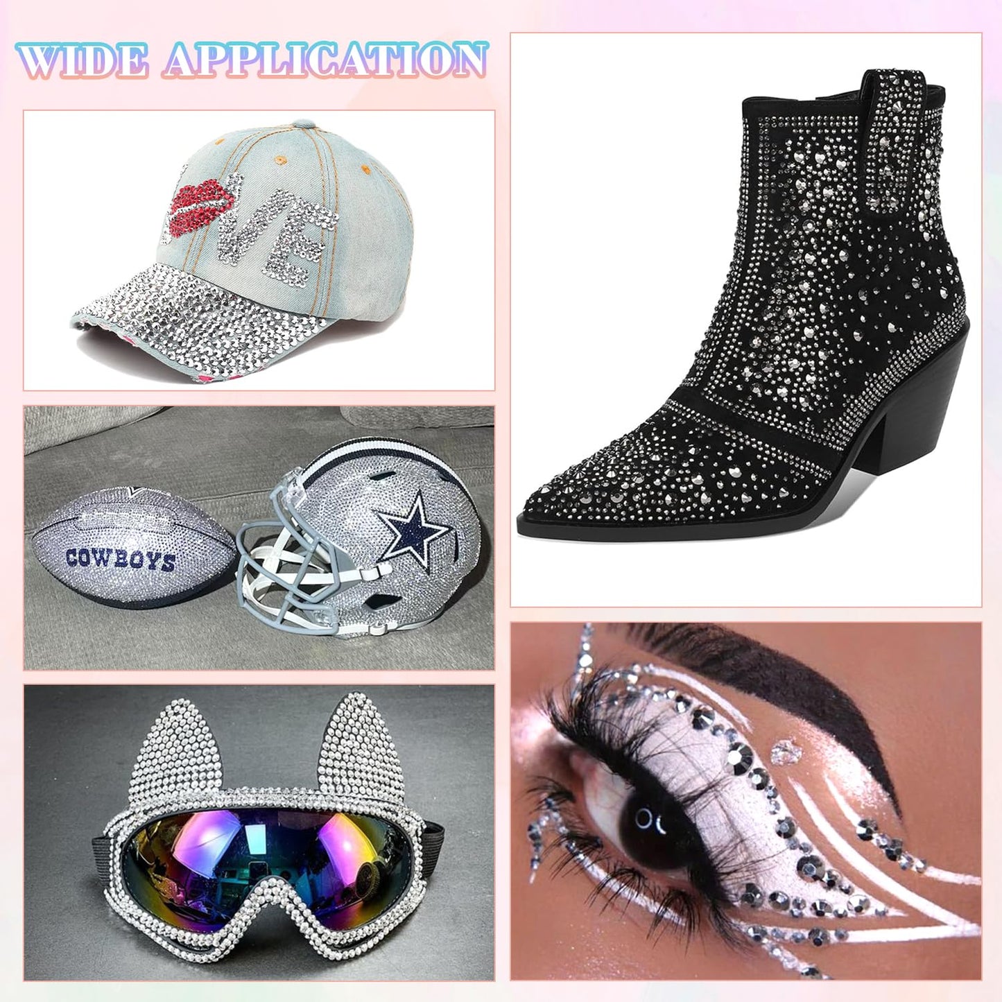 30000Pcs Resin Rhinestones for Bedazzling with 3Pcs B7000 Jewelry Glue, Silver Flatback Gems Rhinestones for Crafting, Clothing Tumblers Mugs Shoes Fabric Decor Nail Art-BrightBean Baby