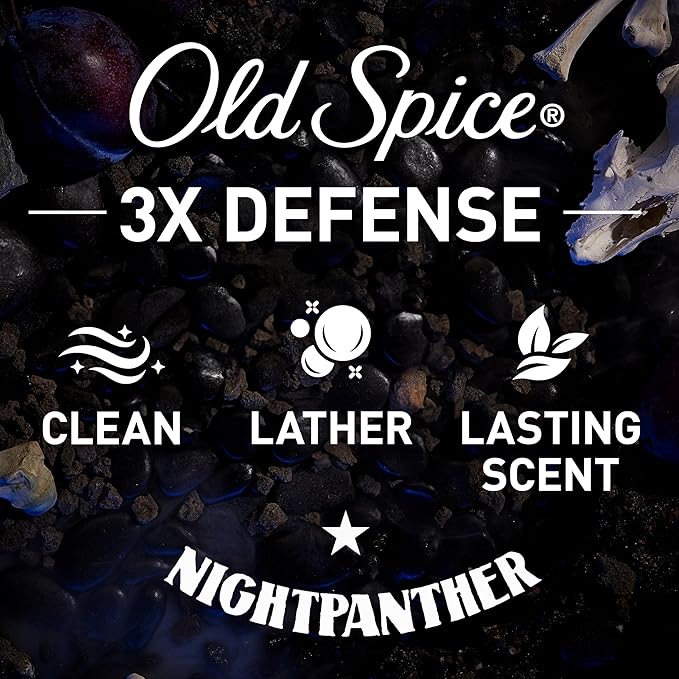 Old Spice Body Wash for Men, 3X Defense, 24/7 Shower Fresh with Long Lasting Lather, NightPanther Scent, 33.4 fl oz (Pack of 4)-BrightBean Baby