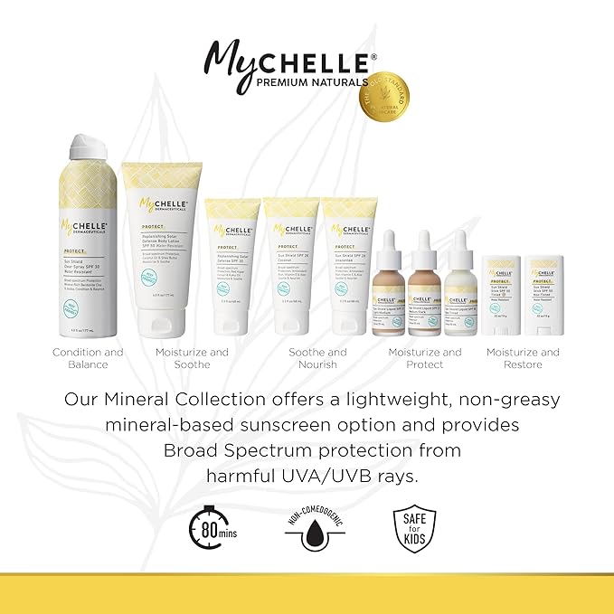 MyChelle Dermaceuticals Sun Shield Clear Spray SPF 30 (6 Fl Oz) - Liquid Zinc Sunscreen Spray with Bentonite Clay and Jojoba - Balances Oil Levels and Conditions Skin - Water Resistant for 80 Minutes-BrightBean Baby