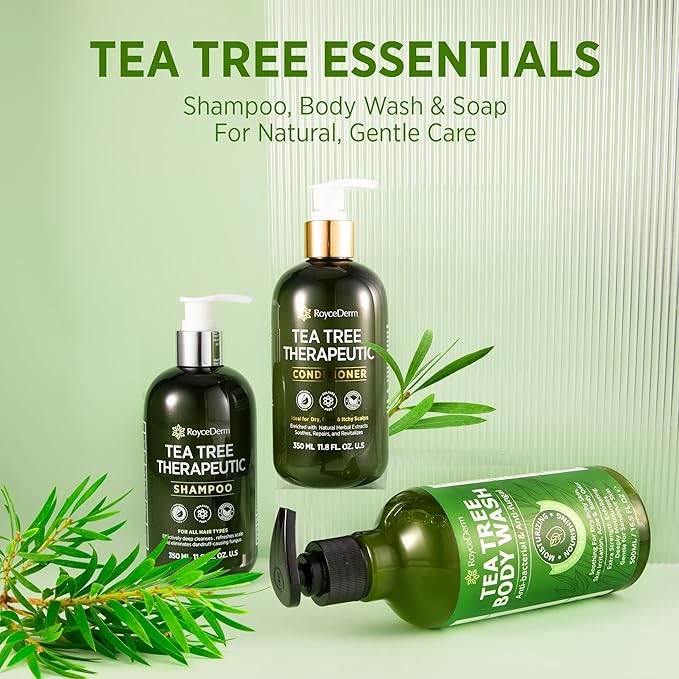 Roycederm Tea Tree Antifungal Shampoo: Folliculitis Shampoo for Dry Scalp, Dandruff, and Itchy Scalp - Medicated Clarifying shampoo with Tea Tree Oil, Paraben & Sulfate Free - 2 Pack-BrightBean Baby