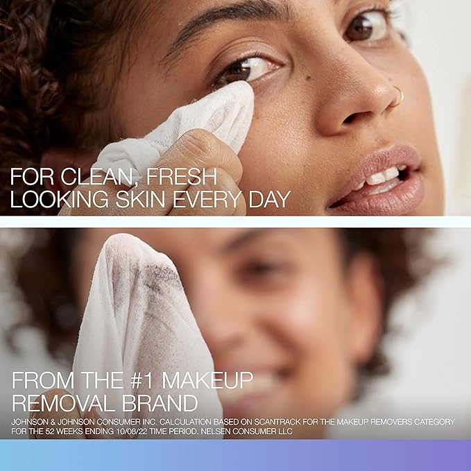 Neutrogena Day & Night Wipes, Makeup Remover Face Cleansing Towelettes & Night Calming Facial Cloths, 100% Plant Based Fibers Wipe Away Dirt, Alcohol-Free, 3 Packs of 25 ct, 75 ct-BrightBean Baby