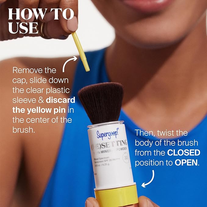 Supergoop! (Re) setting Mineral Powder, Medium - 0.15 oz - Makeup Setting Powder + Broad Spectrum SPF 35 PA+++ Sunscreen - With Ceramides, Olive Glycerides & Coated Silica Spheres-BrightBean Baby
