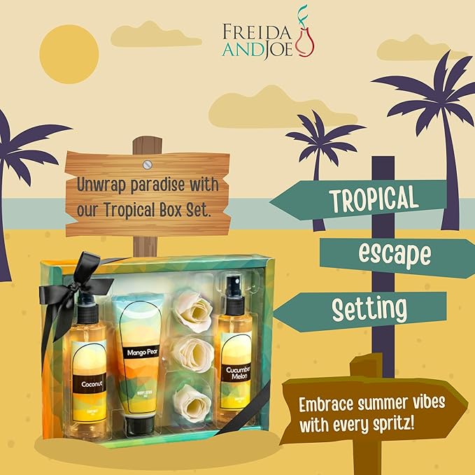 Fine Fragrance Body Mist & Body Splash Gift Set – Luxury Self-Care Combo for Women and Girls (Coconut, Cucumber, Mango Pear, Rose Soap)-BrightBean Baby