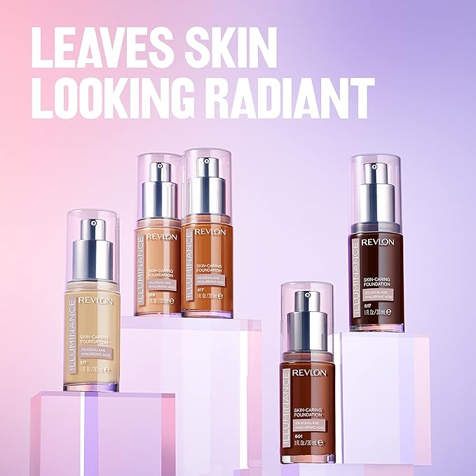 Revlon Illuminance Skin-Caring Liquid Foundation, Hyaluronic Acid, Hydrating and Nourishing Formula with Medium Coverage, 105 Cream Ivory (Pack of 1)-BrightBean Baby