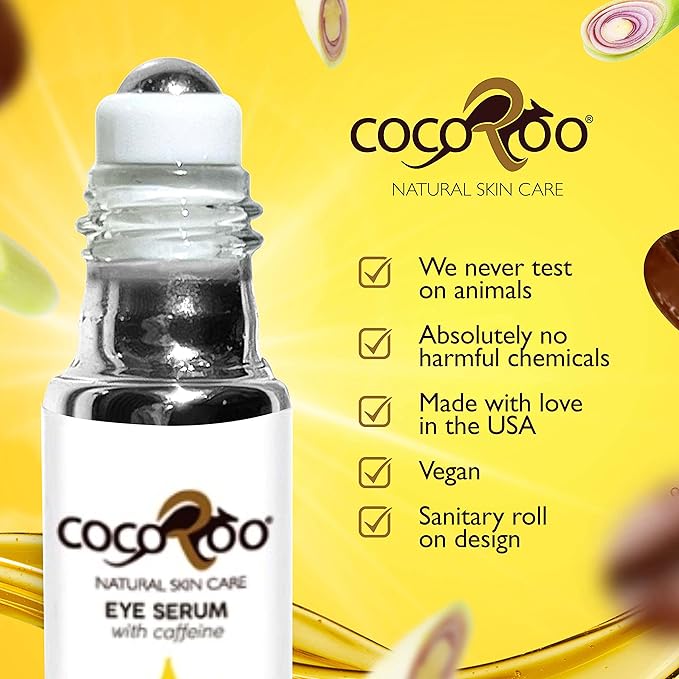Caffeinated Eye Serum, Nutrient-Dense, 100% Pure, Natural & Vegan (Lemongrass)-BrightBean Baby