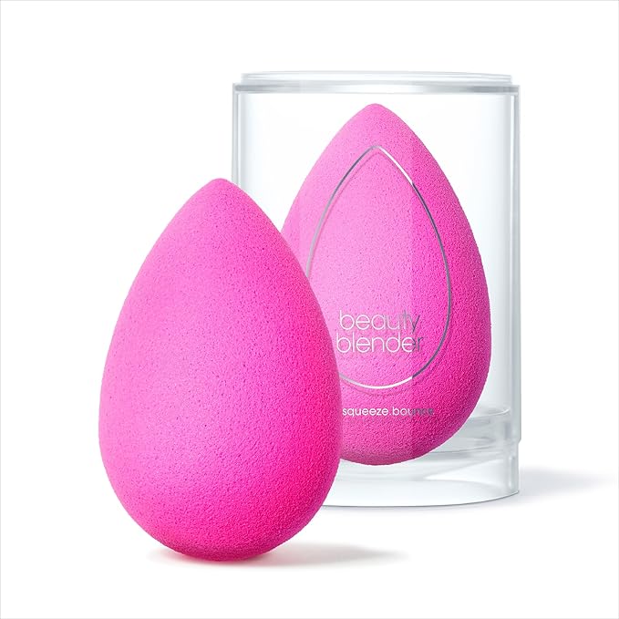 Beautyblender® | Original Pink Beauty Blender Makeup Sponge, Super-Soft Foam Easily Blends Foundations, Powders & Creams, Made in USA, Reusable, Washable, Streak Free Application, Vegan, Cruelty Free-BrightBean Baby