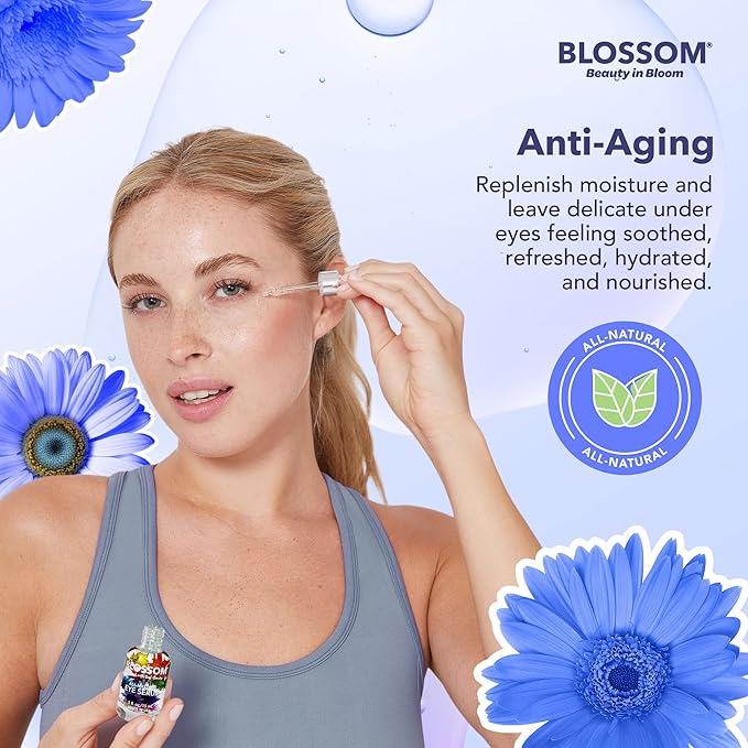 Blossom All Natural Organic Cruelty Free Moisturizing Eye Serum with Essential Oils, Infused with Real Flowers, Made in USA, 0.5 fl. oz., Spring Bouquet-BrightBean Baby
