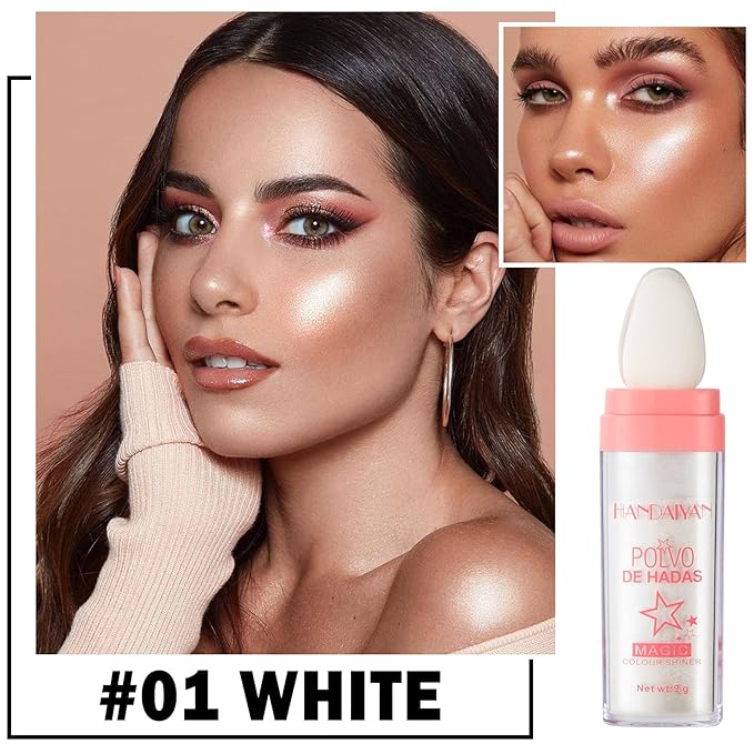 3PCS Polvo De Hadas Body Shimmer Glitter Highlighter Powder Makeup,High Gloss Sparkle for Face Body Hair,Create The Most Sparkly And Attractive Glitter Makeup-BrightBean Baby