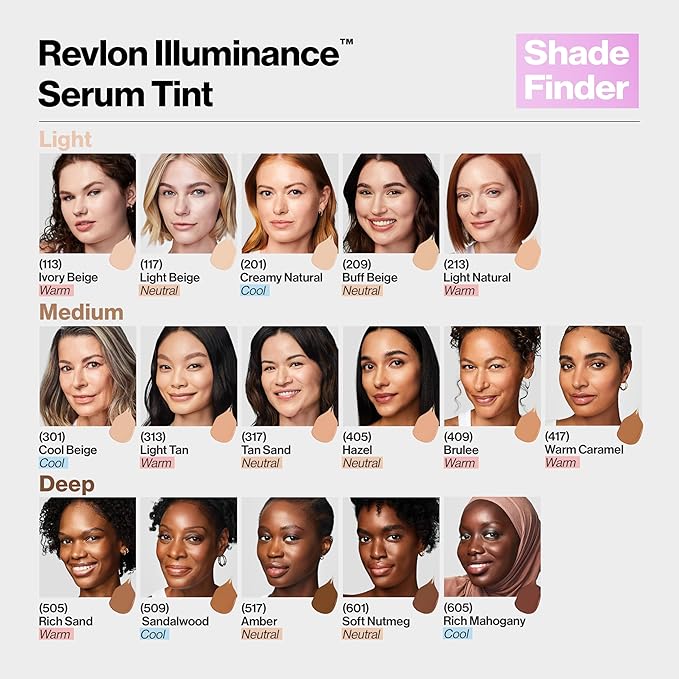 Revlon Illuminance Tinted Serum, Triple Hyaluronic Acid, Evens Out Skin Tone Over Time and Hydrates All Day, SPF 15, 213 Light Natural, 0.94 fl oz.-BrightBean Baby