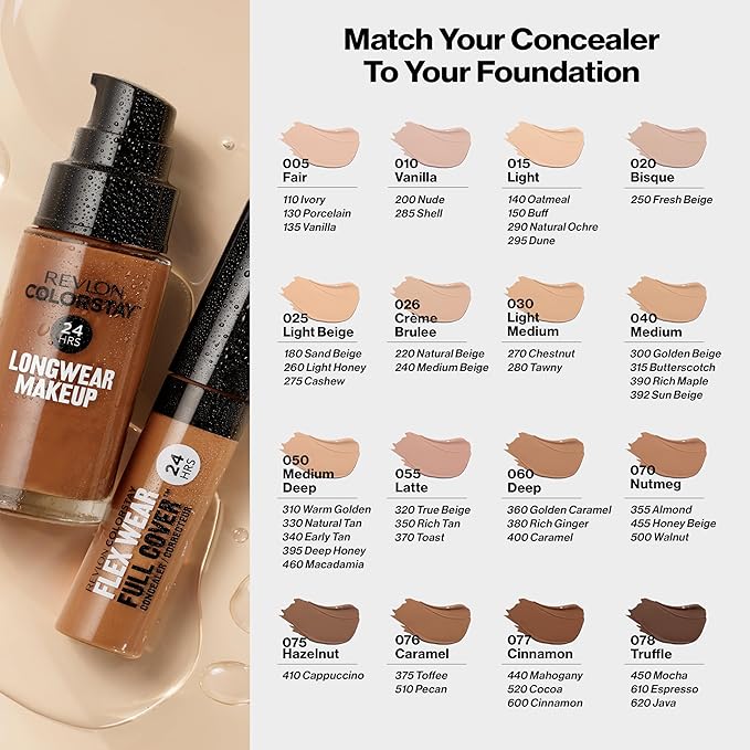 Revlon Liquid Foundation, ColorStay Face Makeup for Combination & Oily Skin, SPF 15, Longwear Medium-Full Coverage with Matte Finish, Medium Beige (240), 1.0 Oz-BrightBean Baby