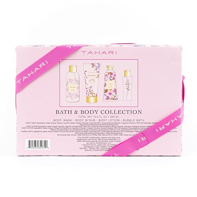Tahari Spa Gift Set for Women, Lavender Spa Set, Bath Kit for Women Gift Set Includes Body Lotion, Body Wash, Body Scrub, Lotion Gift Set for Women, Birthday Gifts For Women-BrightBean Baby
