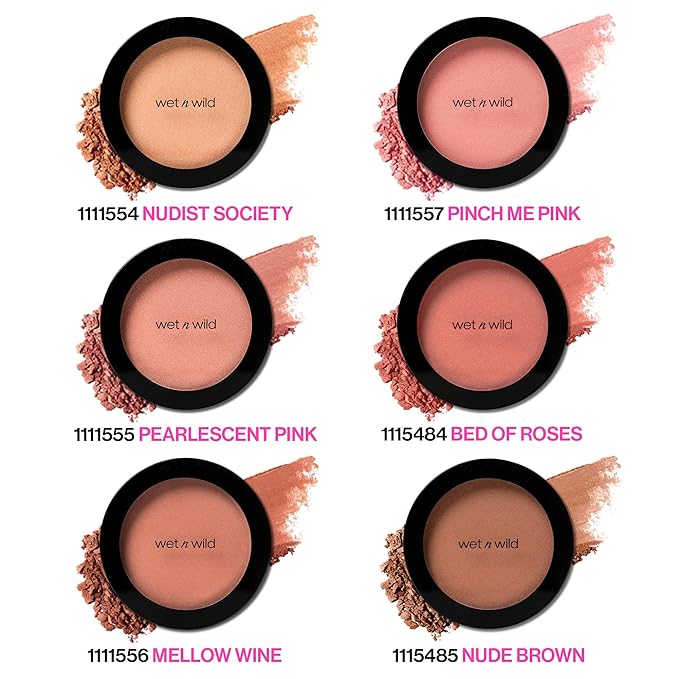 wet n wild Color Icon Blush, Effortless Glow & Seamless Blend infused with Luxuriously Smooth Jojoba Oil, Sheer Finish with a Matte Natural Glow, Cruelty-Free & Vegan - Nudist Society(Packaged)-BrightBean Baby