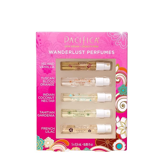 Pacifica Beauty Wanderlust & Moon Moods Perfume Set, Travel Fragrances, Island Vanilla, French Lilac, Clean Vegan Perfume, 0.05 fl oz Each (Set of 10)-BrightBean Baby