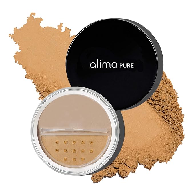 Alima Pure Matte Foundation Loose Mineral Powder Foundation Makeup, Loose Powder Makeup Oil Free Talc Free Powder, Natural Makeup Mineral Foundation Full Coverage Natural Foundation Powder .15 oz/4.5g-BrightBean Baby