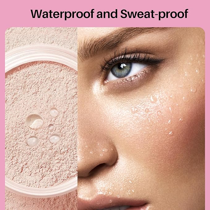 FV Translucent Loose Face Powder, Long Lasting & Lightweight Setting Powder with Matte Finish, Fine Powder for Natural Look, Minimizing Pores and Fine Lines Baking Powder 0.35oz (10g)-BrightBean Baby
